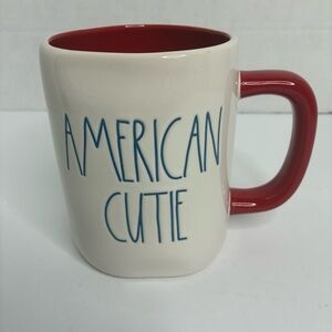 Rae Dunn American Cutie Red-Accent Ceramic Mug Cup Patriotic Coffee Tea
